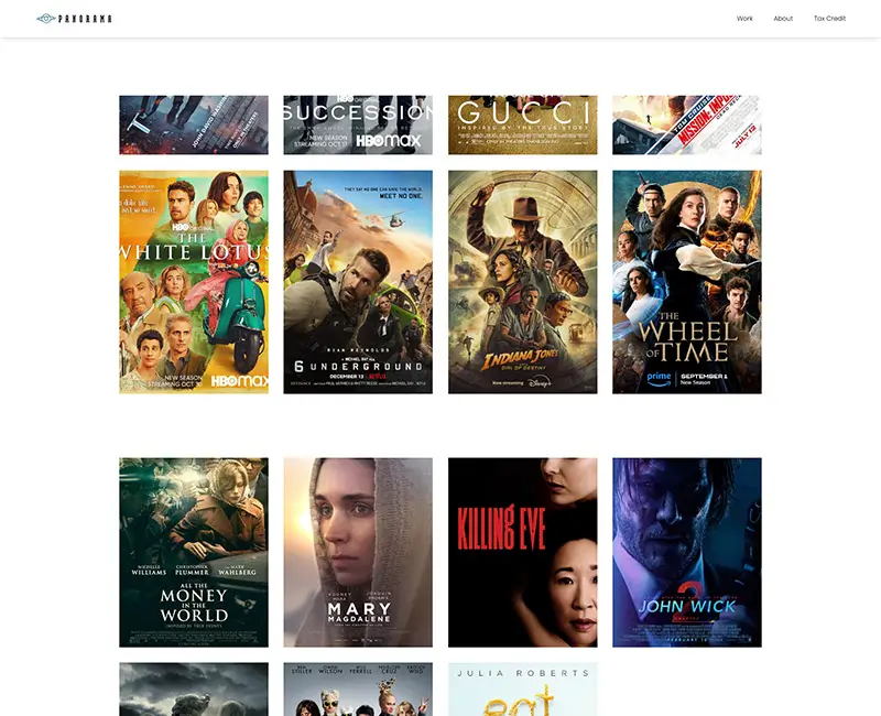Panorama Films project showcasing website design and SEO optimization