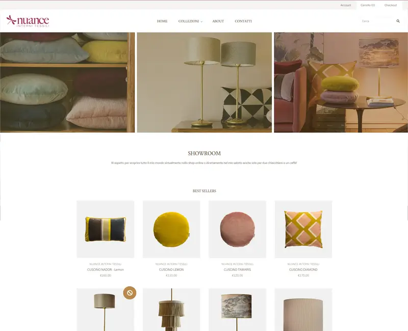 Nuance Interni Tessili project showcasing E-commerce Website Design and SEO optimization